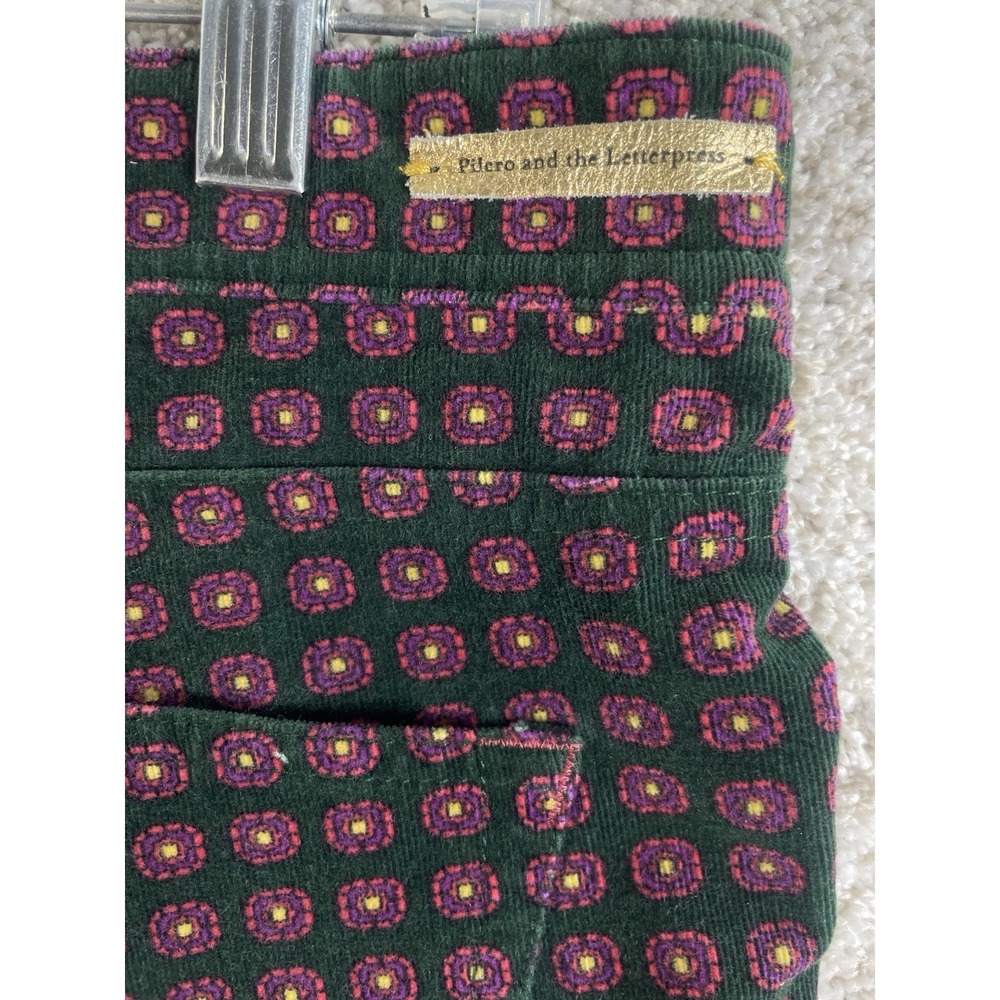 Pilcro & The Letterpress Pants 32 Women's Anthro Medallion Print Corduroy Serif - Picture 4 of 8